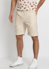 Regular Fit Schlupf-Bermuda aus luftigem Leinen-Mix in beige, Gr&ouml;sse 46, bonprix