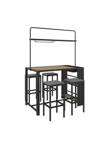 Ambia Garden Gartenbarset , Grau, Dunkelgrau, Teakfarben , Holz, Metall , 5-teilig , Eukalyptusholz , Hartholz , F&uuml;llung: Komfortschaum , Gartenm&ouml;bel, Gartengarnituren, Gartenm&ouml;bel-Sets