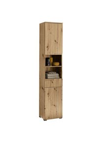 Mid.you Hochschrank , Eiche Artisan , Kunststoff , 3 F&auml;cher , 1 Schublade(n) Schubladen , 40x191x32 cm , stehend , Badezimmer, Badm&ouml;belsets & -serien, Badm&ouml;belserien