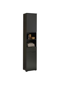 Mid.you Hochschrank , Schwarz , Kunststoff , 3 F&auml;cher , 1 Schublade(n) Schubladen , 40x191x32 cm , Made in EU , stehend , Badezimmer, Badm&ouml;belsets & -serien, Badm&ouml;belserien