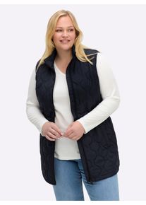 sheego Witt Damen Steppweste in langer Form, tiefblau, Gr&ouml;&szlig;e 50, 100% Polyester. Wattierung: 100% Polyester