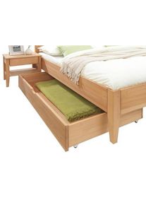 Linea Natura Bettkasten , Buchefarben , Holz , Buche , massiv , 150x21x80 cm , Schlafzimmer, Bett, Bettgestelle- Einzelteile, Bettkasten