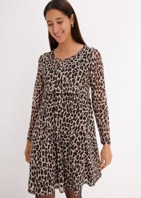2-in-1 Umstands- und Stillkleid mit Leoprint in braun, Gr&ouml;sse 48/50 (XL), bonprix