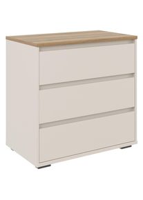 CARRYHOME Kommode , Eichefarben, Kaschmir , Kunststoff , 3 Schublade(n) Schubladen , 80.1x78.8x48 cm , Kleinm&ouml;bel, Kommoden, Kommoden