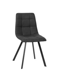 CARRYHOME Stuhl , Schwarz, Dunkelgrau , Metall, Textil , eckig , 46x88x54 cm , Esszimmer, St&uuml;hle, Esszimmerst&uuml;hle