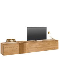 Linea Natura Lowboard , Eichefarben , Holz , Eiche,Eiche , massiv,massiv , 1 Schublade(n) Schubladen , 249x43x42 cm , FSC 100% , h&auml;ngend , Wohnzimmer, TV M&ouml;bel, Lowboards, Lowboards h&auml;ngend