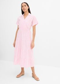 Wickelkleid aus reiner Baumwolle in rosa, Gr&ouml;sse 40, 100% Baumwolle, bonprix