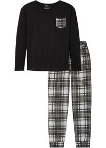 Pyjama aus reiner Baumwolle in schwarz, Gr&ouml;sse 48/50 (M), 100% Baumwolle, bonprix