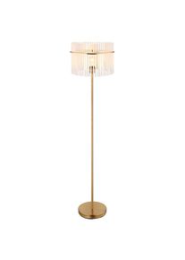 Globo Stehleuchte , Goldfarben , Glas , 152 cm , CE , Fussschalter , Lampen & Leuchten, Innenbeleuchtung, Stehlampen, Stehlampen