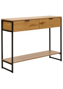 Mid.you Konsolentisch , Naturfarben, Schwarz , Metall, Holzwerkstoff , 2 Schublade(n) Schubladen , rechteckig , eckig , 100x74x30 cm , FSC , Wohnzimmer, Wohnzimmertische, Konsolentische
