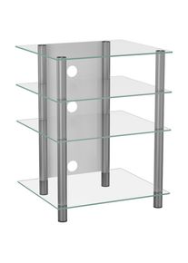 Mid.you Phonotisch , Klar, Silberfarben , Metall, Glas , rechteckig , 54x70x47 cm , Kabelkanal , Baby- und Kinderm&ouml;bel, Kinderzimmer & Jugendzimmer, Phonom&ouml;bel