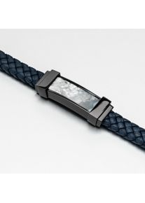 Holzkern Armb&auml;nder Herren Blau und Perlmutt