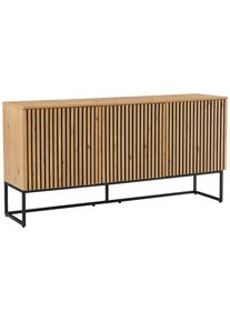 Xora Sideboard , Eiche Artisan , Metall, Holzwerkstoff , 3 F&auml;cher , 160x80x40 cm , Kleinm&ouml;bel, Kommoden, Sideboards