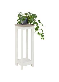 Hom&acute;in Hom`in Blumenst&auml;nder , Grau, Weiss , Holzwerkstoff , 30x85x30 cm , Wohnzimmer, Wohnzimmertische, Blumentische
