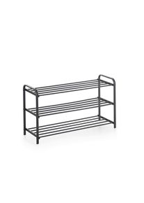 Mid.you Schuhregal , Schwarz , Metall , 3 F&auml;cher , 89x49x29 cm , stehend , Garderobe, Schuhaufbewahrung, Schuhregale