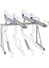 Rastrelliera per 8 biciclette, modello a sollevamento, lunghezza 2210 mm, effetto metallizzato Mottez