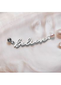 Holzkern Believe-Charm Damen Silber und Perle