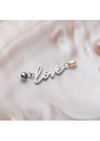 Holzkern Love-Charm Damen Silber und Perle