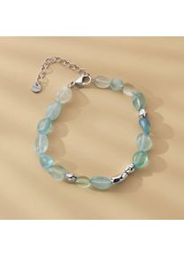 Holzkern Fireworks Armband Damen Silber und Aquamarin