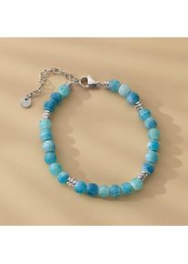 Holzkern Fireworks Armband Damen Silber und Achat