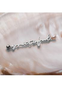 Holzkern Grateful-Charm Damen Silber und Perle