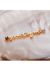 Holzkern Grateful-Charm Damen Gold und Perle