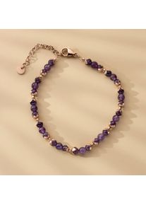 Holzkern Fireworks Armband Damen Ros&eacute; und Amethyst