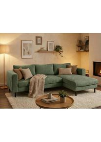 Trendmanufaktur Ecksofa , Gr&uuml;n , Metall , seitenverkehrt montierbar, L-Form , 232x161 cm , Made in Europe , Stoffauswahl, R&uuml;cken echt, Armteil links, Armteil rechts , Wohnzimmer, Sofas & Couches, Wohnlandschaften, Ecksofas