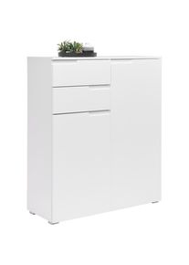 CARRYHOME Kommode , Weiss, Weiss Hochglanz , Kunststoff , 3 F&auml;cher , 2 Schublade(n) Schubladen , 100x119x40 cm , Made in EU , Typenauswahl , Kleinm&ouml;bel, Kommoden, Kommoden