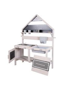 Roba Matschk&uuml;che , Grau , Holz, Kunststoff , massiv , 89x124x34 cm , FSC , mit Kn&ouml;pfen , Freizeit & Co, Outdoor-Spielzeug
