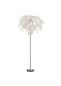 Stehleuchte , Weiss, Chromfarben , Metall, Kunststoff , 180 cm , Lampen & Leuchten, Innenbeleuchtung, Stehlampen, Stehlampen