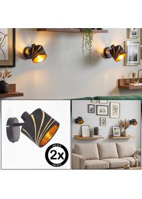 hofstein Wandspot Alsen im 2er-Set mit symmetrischen Goldschlitzen, dreh- und schwenkbar dreh- und schwenkbarer Leuchtenkopf, symmetrische Schlitze erzeugen dekorativen Lichteffekt an der Wand
