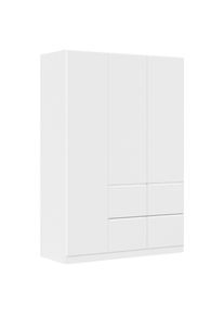 Xora Kleiderschrank , Weiss , Holzwerkstoff , 2 F&auml;cher , 4 Schublade(n) Schubladen , 136x197x54 cm , Blauer Engel, Goldenes M, BQ - B&uuml;ndnis f&uuml;r Qualit&auml;t, Made in Germany , In verschiedenen Gr&ouml;ssen erh&auml;ltlich, in verschiedenen Holzdekoren erh&auml;ltlich , Schlafzimmer, Komplette Schlafzimmer und Serien, Schlafzimmerserie