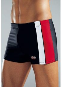 H.I.S. Herren Boxer-Badehose schwarz-rot-weiss
