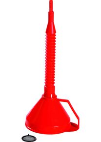 IWH Trichter mit Handgriff mit Sieb und flexiblem Schlauch &Oslash; 160 mm / rot - Frischwasserzufuhr
