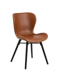 Ambia Home Stuhl , Braun , Textil , Kautschukholz , massiv , Uni , konisch , 47x82.5x56 cm , Reach , Esszimmer, St&uuml;hle, Esszimmerst&uuml;hle