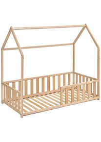 Jimmylee Hausbett , Buchefarben , Holz , Buche,Birke , vollmassiv,Sperrholz , 1-Zonen , 75x135x145 cm , Europ&auml;ischer Sicherheitsstandard , nicht verstellbar,bodentiefer Einstieg , Baby- und Kinderm&ouml;bel, Kinderzimmer & Jugendzimmer, Kinderbetten, Hausbetten