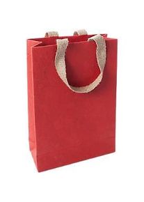 Sigel Geschenkt&uuml;te Red Coco, Gr&ouml;sse S, mit Bodeneinlage und breiten Jutegriffen, L 80 x B 190 x H 280 mm, Jutefaserpapier, rot, 5 St&uuml;ck