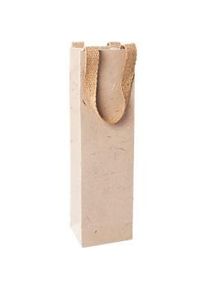 Sigel Flaschentasche Natural Red Coco, Gr&ouml;sse S, mit Bodeneinlage und breiten Jutegriffen, L 80 x B 100 x H 355 mm, Jutefaserpapier, beige, 5 St&uuml;ck