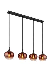 Collett's Monde H&auml;ngeleuchte , Schwarz, Kupferfarben , Metall, Glas , 18x120x100 cm , Lampen & Leuchten, Innenbeleuchtung, H&auml;ngelampen, Pendelleuchten