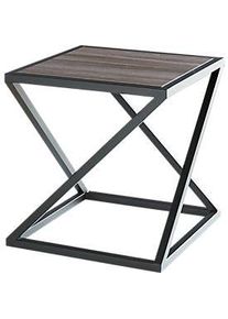 Beistelltisch X, Quadratform, X-Fuss-Gestell, B 500 x T 500 x H 530 mm, desinfektionsmittelbest&auml;ndig, Eiche dunkel gekalkt