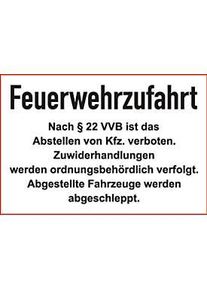Parkverbot-Schild "Feuerwehrzufahrt" (Alu-Dibond)