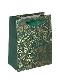 Sigel Geschenktasche "Golden Ornaments on green", Gr&ouml;sse S, 5 St&uuml;ck