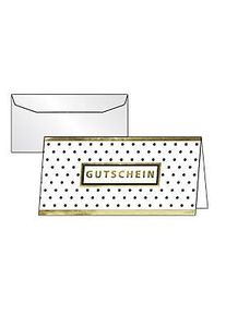 Gutscheinkarte Sigel &bdquo;Golden Glimmer&ldquo;, Format DIN lang, 210 x 105 mm, Innentext, mit transparenten Umschl&auml;gen, Glanzkarton mit Goldpr&auml;gung, 10 St&uuml;ck