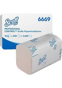 Scott&reg; Papierhandt&uuml;cher Essential 6669, Z-Faltung, 1-lagig, 15 Packungen &aacute; 240 T&uuml;cher, weiss