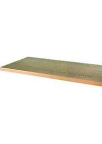 Sch&auml;fer Shop Arbeitsplatte, 45 mm stark, Gewindeh&uuml;lsen, gr&uuml;ne Kunststoffbeschichtung, mit Hartholzrahmen, L 1500 x B 700 mm