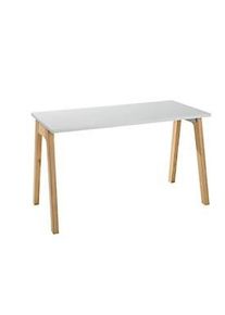 Sch&auml;fer Shop Sch&auml;fer Shop Select Schreibtisch Start Off Wood, Rechteck, A-Fuss, B 1300 x T 650 x H 735 mm, lichtgrau/Holzoptik