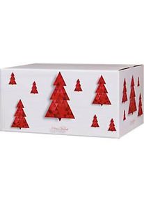 Versandkartons, mit Motiv &bdquo;Tannenbaum&ldquo;, bis 30 kg, Aussenmasse 406 x 306 x 210 mm, Feinwellpappe, weiss-braun, 20 St&uuml;ck