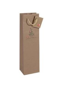 Geschenktaschen Weihnachten Sigel 'Christmas with apples', 5 St&uuml;ck, B 100 x T 80 x H 350 mm, Kraftpapier, braun