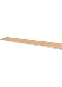 Sch&auml;fer Shop Multiplex-Arbeitsplatte, 35 mm stark, Gewindeh&uuml;lsen, Stahlkante, Buchenholz verl., farblos impr&auml;gniert, L 2000 x B 700 mm